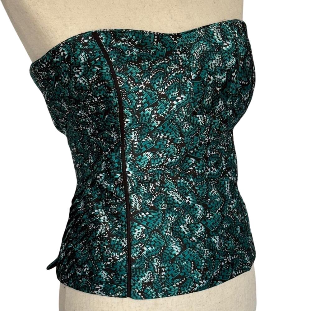 Early 2000’s butterfly corset black piping detail glam grunge
